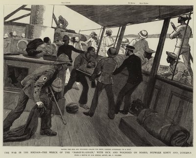 The War in the Soudan, the Wreck of the Nassif-el-Khair, with Sick and Wounded on Board, between Korti and Dongola by Frederic Villiers